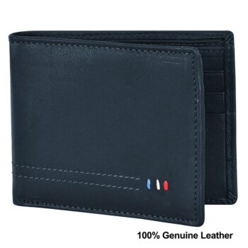 Lorenz Bi-Fold Autumn Blue RFID Blocking Leather Wallet for Men