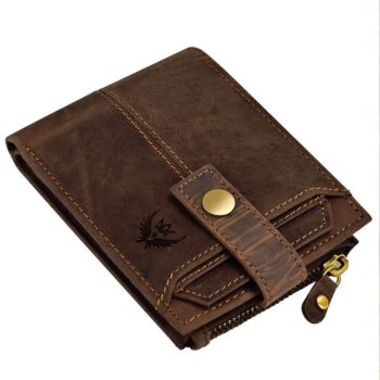 Lorenz RFID Blocking Brown Genuine Hunter Leather Wallet for Men