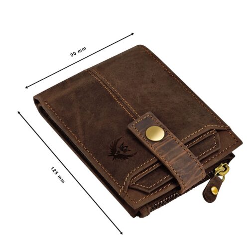 Lorenz RFID Blocking Brown Genuine Hunter Leather Wallet for Men 4