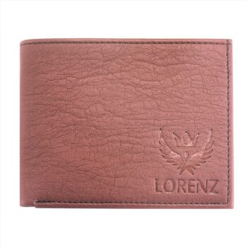 Lorenz Wallet Basic Texture Brown PU Leather Wallet for Men & Boys