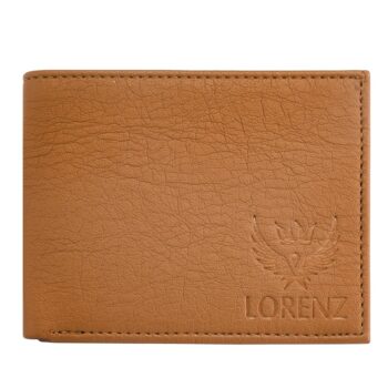 Lorenz Wallet Bi-Fold Basic Texture Leather Tan Wallet for Men & Boys