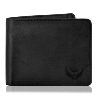 Lorenz Wallet Bi-Fold Black PU Leather Wallet for Men
