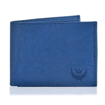 Lorenz Wallet Bi-Fold Blue PU Leather Wallet for Men