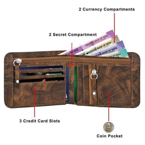 Lorenz Wallet Bi Fold Casual Brown Wallet for Men 1