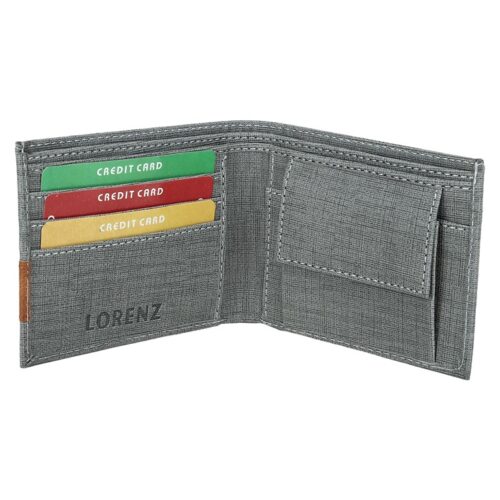 Lorenz Wallet Bi Fold Casual Gray Wallet for Men Gray Tan 5