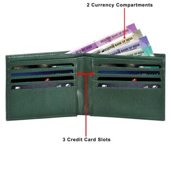 Lorenz Wallet Bi Fold Casual Green Wallet for Men 2