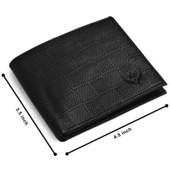 Lorenz Wallet Bi Fold PU Leather Texture Wallet for Men Black 4