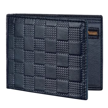 Lorenz Wallet Bi-Fold Premium Blue RFID Blocking Grain Leather Wallet