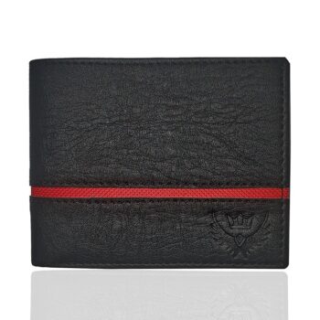Lorenz Wallet Bi-Fold Synthetic Leather Wallet for Men (Black)