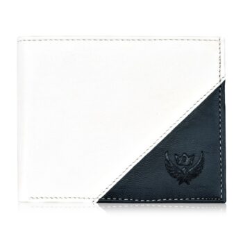 Lorenz Wallet Bi-Fold Synthetic Leather Wallet for Men (Black, White)
