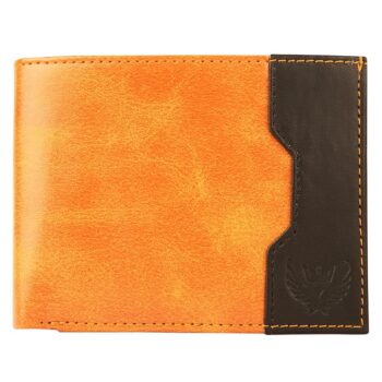 Lorenz Wallet Bi-Fold Synthetic leather Wallet For Men (Tan, Black)