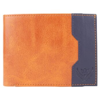 Lorenz Wallet Bi-Fold Synthetic leather Wallet for Men (Tan, Blue)