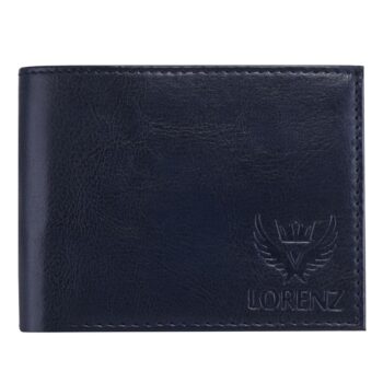 Lorenz Wallet Blue PU Leather Bi-Fold Wallet for Men