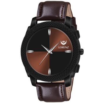 Lorenz Watch Brown Dial & Brown Leather Strap Analogue Watch for Men & Boys