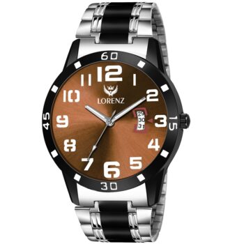 Lorenz Watch Two Tone Chain & Brown dial Watch for Men