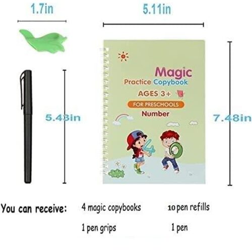 Magic Practice Copybook Number Tracing Book for Preschoolers With Pen 1