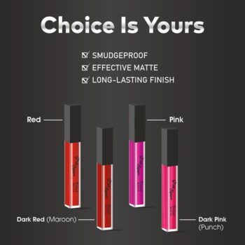 Matte Long Lasting Liquid Dark RedMaroon Lipstick Ideal For Women Combo Pack Of 2 Pcs 4