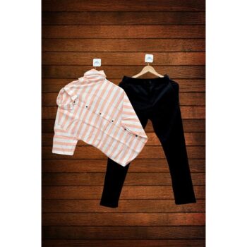 Men's Stylish Premium Pant Shirt Combo - Pink, Black