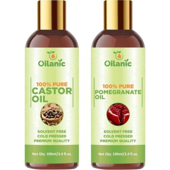 Oilanic Castor Oil & Pomegranate Oil Combo pack of 2 (200 ml)