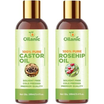 Oilanic Castor Oil & Rosehip Oil Combo pack of 2 (200 ml)