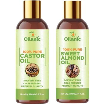Oilanic Castor Oil & Sweet Almond Oil Combo pack of 2 (200 ml)