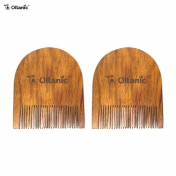 Oilanic Handcrafted Wooden U Shaped Beard Comb 2.5 Inches Pack of ( 2 Pcs.)