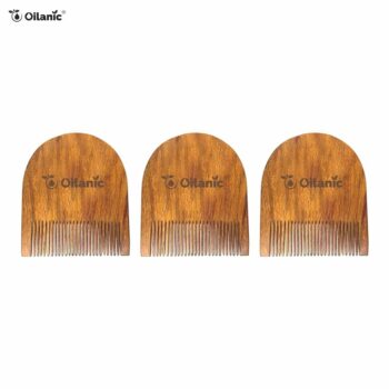 Oilanic Handcrafted Wooden U Shaped Beard Comb 2.5 Inches Pack of ( 3 Pcs.)