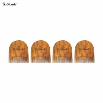 Oilanic Handcrafted Wooden U Shaped Beard Comb 2.5 Inches Pack of (4 Pcs.)