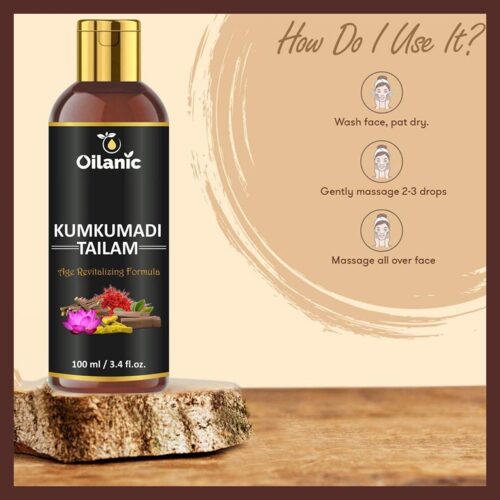 Oilanic Kumkumadi Tailam For Skin Brightening Anti Ageing Pack of 3 Pcs300 ml 1