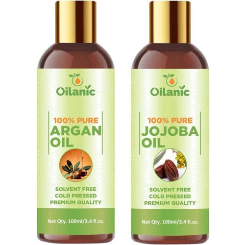 Oilanic Premium Argan Oil & Jojoba Oil Combo pack of 2 bottles of 100 ml(200 ml)