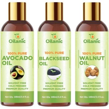 Oilanic Premium Avocado Oil, Blackseed Oil & Walnut Oil Combo pack of 3 (300 ml)