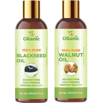 Oilanic Premium Blackseed Oil & Walnut Oil Combo pack of 2 bottles of 100 ml(200 ml)
