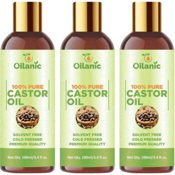 Oilanic Premium Castor Oil Combo pack of 3 bottles of 100 ml(300 ml)