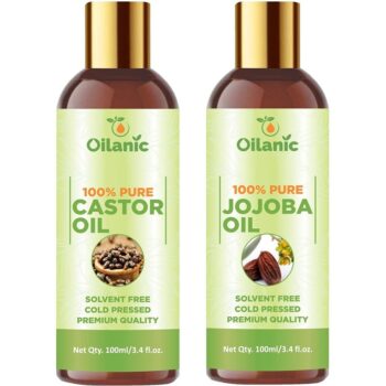 Oilanic Premium Castor Oil & Jojoba Oil Combo pack of 2 (200 ml)