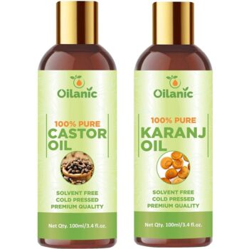 Oilanic Premium Castor Oil & Karanj Oil Combo pack of 2 bottles of 100 ml(200 ml)