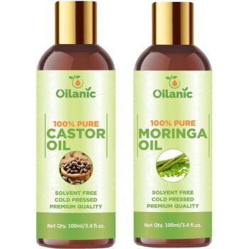 Oilanic Premium Castor Oil & Moringa Oil Combo pack of 2 (200 ml)