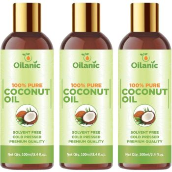 Oilanic Premium Coconut Oil Combo pack of 3 bottles of 100 ml(300 ml)