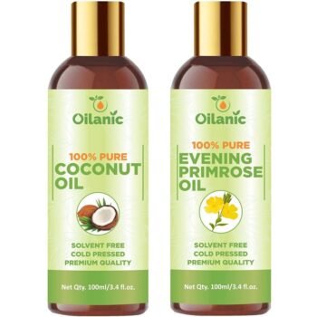 Oilanic Premium Coconut Oil & Evening Primrose Oil Combo pack of 2 bottles of 100 ml(200 ml)