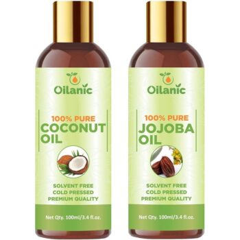 Oilanic Premium Coconut Oil & Jojoba Oil Combo pack of 2 bottles of 100 ml(200 ml)