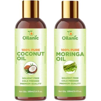 Oilanic Premium Coconut Oil & Moringa Oil Combo pack of 2 (200 ml)