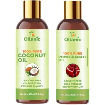Oilanic Premium Coconut Oil & Pomegranate Oil Combo pack of 2 bottles of 100 ml(200 ml)