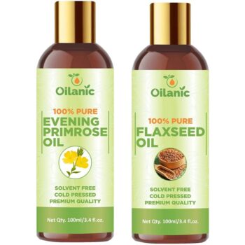 Oilanic Premium Evening Primrose Oil & Flaxseed Oil Combo pack of 2 bottles of 100 ml(200 ml)