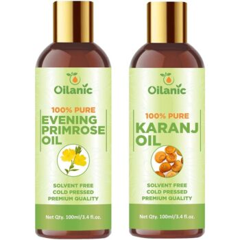 Oilanic Premium Evening Primrose Oil & Karanj Oil Combo pack of 2 bottles of 100 ml(200 ml)