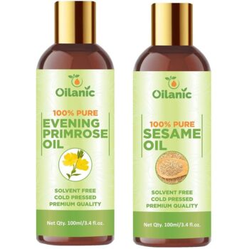 Oilanic Premium Evening Primrose Oil & Sesame Oil Combo pack of 2 (200 ml)
