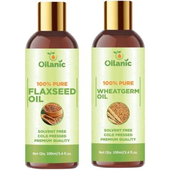 Oilanic Premium Flaxseed Oil & Wheatgerm Oil Combo pack of 2 (200 ml)