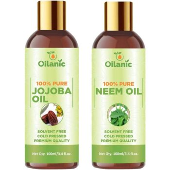 Oilanic Premium Jojoba Oil & Neem Oil Combo pack of 2 bottles of 100 ml(200 ml)