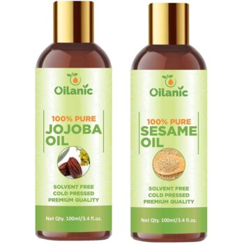 Oilanic Premium Jojoba Oil & Sesame Oil Combo pack of 2 bottles