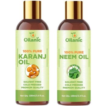 Oilanic Premium Karanj Oil & Neem Oil Combo pack of 2 bottles of 100 ml(200 ml)