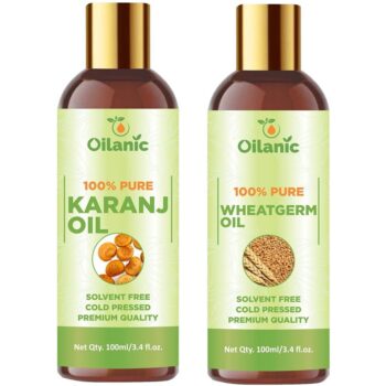 Oilanic Premium Karanj Oil & Wheatgerm Oil Combo pack of 2 (200 ml)