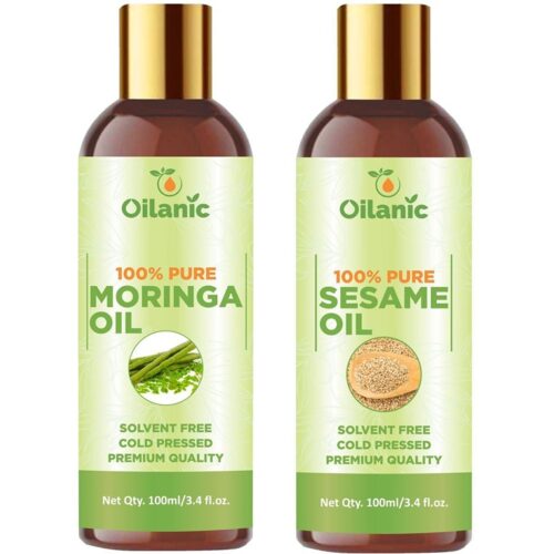 Oilanic Premium Moringa Oil & Sesame Oil Combo pack of 2 bottles